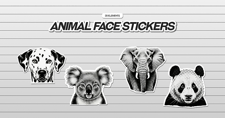 PSD 동물 디자인 얼굴 예술 백그라운드 스티커 일러스트 포장 코끼리 일상 그래픽 컬러풀 표현 개 판다 코알라 창의력 창작 특징 국내일러스트 컬러 곰 포유류 라이프 신체부위 파일형식