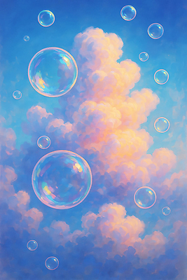 JPG 모양 구름 감정 예술 컬러 일러스트 자연 밝음 풍경 빛 반사 고요 대기 비눗방울 편안함 그림 클라우드서비스 뷰티풀 국내일러스트 AI일러스트 AI콘텐츠 자연요소 감각 서비스 생태계 파일형식