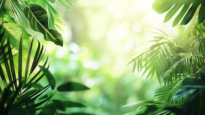 JPG 식물 편집이미지 잎 자연 생명 아침 풍경 초록색 햇빛 환경 숲 열대우림 생태계 조화 편집실사 AI포토 AI콘텐츠 주간 컬러 태양 CG 파일형식