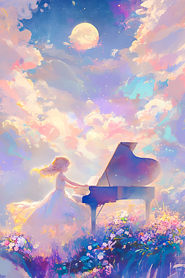 JPG 구름 드레스 예술 음악 꽃밭 연주 일러스트 자연 하늘 풍경 소녀 여름 판타지 평화 꿈 달 피아노 야간 감성 뷰티풀 색감 국내일러스트 AI일러스트 AI콘텐츠 자연요소 옷 계절 여자 꽃 어린이 컨셉 상상 문화예술 건반악기 생태계 파일형식