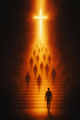 JPG 실루엣 십자가 일러스트 라이프 빛 평화 계단 어둠 희망 기도 상승 신성 영광군 국내일러스트 AI일러스트 AI콘텐츠 감정 컨셉 촬영기법 생활 전라남도 파일형식