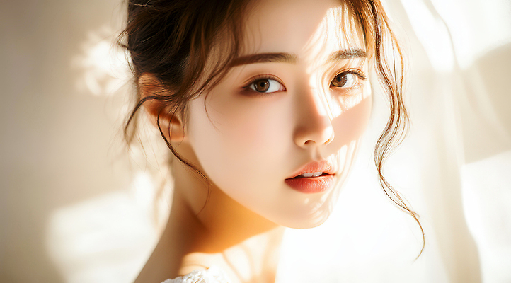 JPG 편집이미지 여자 얼굴 포즈 조명 표정 그림자 근접촬영 빛 머리 고요 방 유혹 뷰티풀 의료성형뷰티 편집실사 AI인물포토 AI콘텐츠 뷰포인트 컨셉 사람 신체부위 CG 파일형식 AI포토