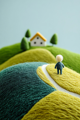 JPG 나무 편집이미지 예술 인형 백그라운드 주택 따뜻함 풍경 초록색 평화 걷기 작음 언덕 오브젝트 조화 편집실사 AI포토 AI콘텐츠 식물 컬러 컨셉 모션 건물 크기 CG 파일형식