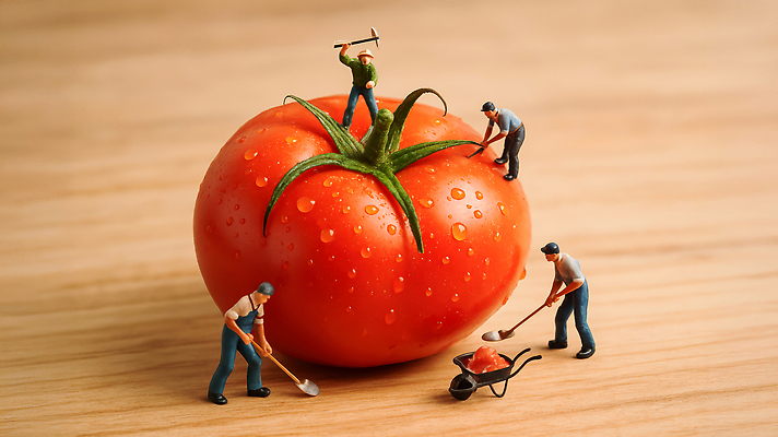 JPG 식물 편집이미지 농업 토마토 채소 농작물 흙 미니어처 수확 물방울 작업 가꾸기 정원사 편집실사 AI포토 AI콘텐츠 직업 산업 모형 CG 파일형식