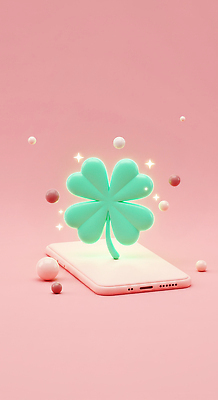 JPG 무료이미지 편집이미지 디자인 분홍색 백그라운드 그래픽 장식 스마트폰 3D 귀여움 디지털 신선 클로버 모던 장면 애니메이션 소프트 편집3D AI컴퓨터그래픽 AI콘텐츠 컬러 컨셉 핸드폰 스마트기기 디지털합성 파일형식