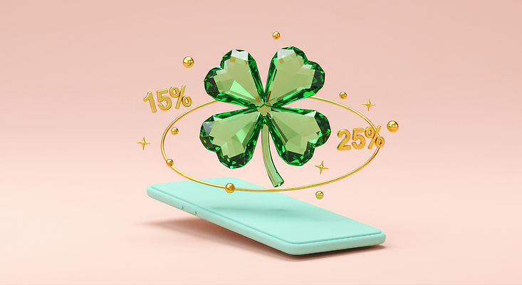 JPG 편집이미지 이벤트 그래픽 초록색 반짝임 스마트폰 3D 세일 디지털 네잎클로버 상품 마케팅 소프트웨어 편집3D AI컴퓨터그래픽 AI콘텐츠 식물 컬러 모션 핸드폰 스마트기기 클로버 디지털합성 파일형식