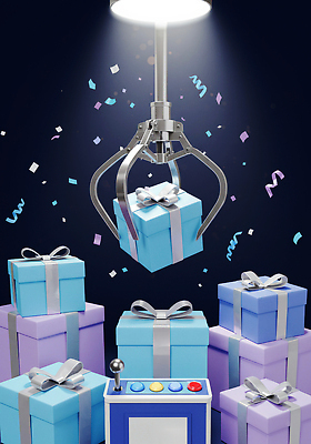 JPG 편집이미지 놀이 조명 선물 이벤트 장식 파란색 선물상자 3D 보라색 축제 게임 생일 즐거움 기중기 서프라이즈 편집3D AI컴퓨터그래픽 AI콘텐츠 기념일 감정 컬러 컨셉 상자 중장비 디지털합성 파일형식