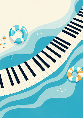 JPG 물결 음악 일러스트 휴가 수영장 미술 풍경 해변 그래픽 여름 수영 자유 건반 피아노 즐거움 그림 수영용품 채색 상상력 창의력 구명부환 국내일러스트 AI일러스트 AI콘텐츠 계절 감정 스포츠용품 바다 컨셉 문화예술 수상스포츠 건반악기 안전장비 튜브 파일형식