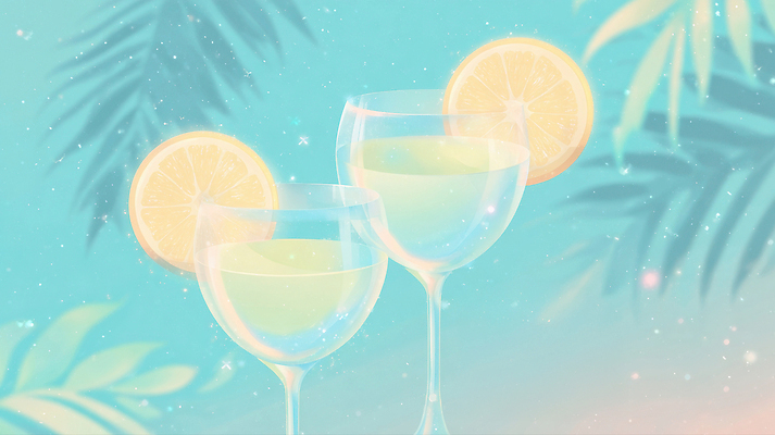 JPG 디자인 감정 여유 음료 백그라운드 과일 일러스트 휴식 잔 열대 장식 여름 파티 칵테일 투명 레몬 상큼 색감 국내일러스트 AI일러스트 AI콘텐츠 식기 계절 컨셉 주류 이벤트 파일형식
