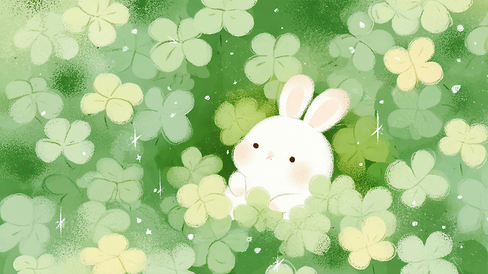 JPG 식물 동물 행복 백그라운드 일러스트 자연 생명 의인화 초원 초록색 여름 평화 귀여움 산책 토끼 클로버 숲 학대 국내일러스트 AI일러스트 AI콘텐츠 계절 감정 컬러 컨셉 포유류 휴식 반려동물 사회이슈 생태계 파일형식