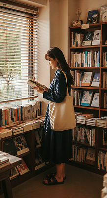 JPG 편집이미지 여자 창문 아침 책장 풍경 취미 책 독서 공간 시간 서재 조용 사색 오후 의료성형뷰티 소설_책 편집실사 AI인물포토 AI콘텐츠 주간 가구 생각 사람 CG 문학 파일형식 AI포토