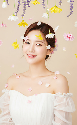 JPG 편집이미지 드레스 여자 꽃잎 꽃 꽃다발 자연 미소 웃음 축제 신선 화사함 뷰티풀 의료성형뷰티 편집실사 AI인물포토 AI콘텐츠 식물 옷 컨셉 표정 사람 CG 생태계 파일형식 AI포토