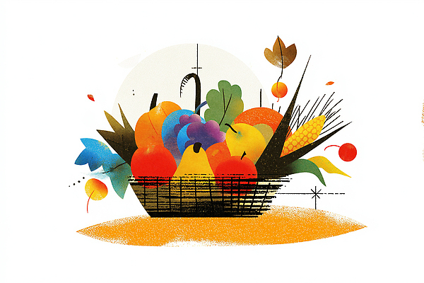 JPG 모양 디자인 예술 음식 컬러 채소 과일 일러스트 자연 날씨 건강 풍경 그래픽 여름 바구니 수확 비타민 조화 채소밭 국내일러스트 AI일러스트 AI콘텐츠 계절 밭 농업 생태계 영양소 파일형식