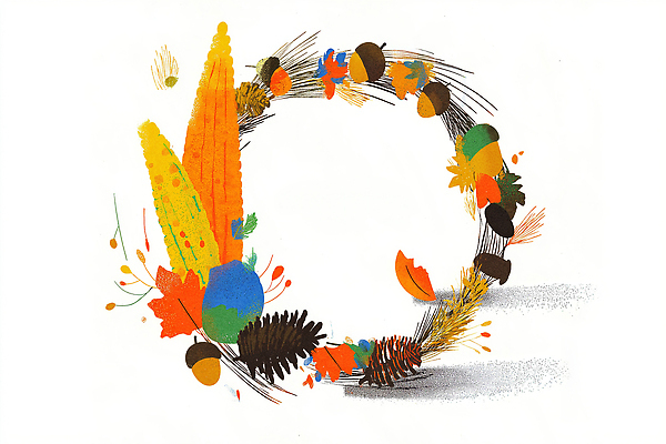 JPG 디자인 계절 꽃 백그라운드 단풍 일러스트 자연 나뭇잎 곡류 따뜻함 장식 농작물 인테리어 화환 추수 가을 그림 작품 수공예 색감 국내일러스트 AI일러스트 AI콘텐츠 식물 잎 농업 미술 공예 생태계 파일형식