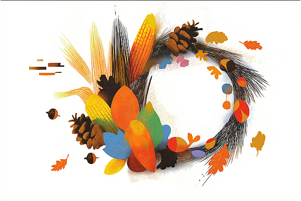 JPG 디자인 계절 예술 컬러 패턴 일러스트 자연 나뭇잎 수채화 곡류 따뜻함 장식 가을 원형 오브젝트 감성 송이 조화 뷰티풀 창의성 국내일러스트 AI일러스트 AI콘텐츠 도형 컨셉 잎 무늬 생태계 파일형식