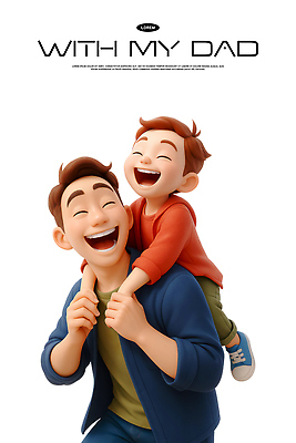 PSD 편집이미지 캐릭터 행복 아들 어린이 포즈 가족 관계 놀이 사랑 웃음 3D 시간 아빠 즐거움 애니메이션 순간 편집3D 감정 표정 사람 디지털합성 파일형식