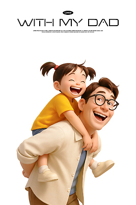 PSD 편집이미지 캐릭터 딸 행복 어린이 가족 관계 놀이 동화 사랑 웃음 3D 표현 아빠 순간 편집3D 감정 표정 사람 디지털합성 파일형식