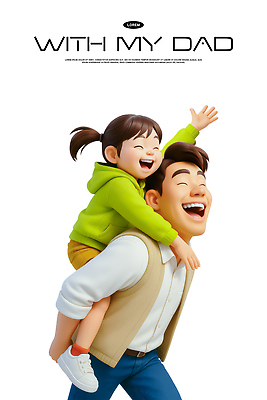 PSD 편집이미지 딸 행복 가족 놀이 표정 사랑 웃음 소풍 3D 기쁨 아빠 즐거움 동반자 순간 편집3D 감정 관계 야외활동 디지털합성 파일형식