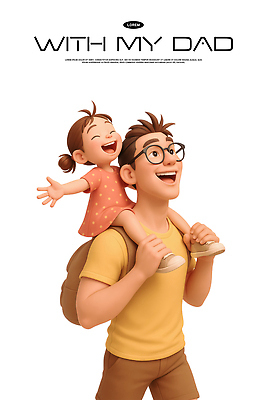 PSD 편집이미지 딸 행복 어린이 가족 모션 놀이 사랑 웃음 사람 3D 아빠 추억 즐거움 소통 편집3D 감정 컨셉 관계 표정 디지털합성 파일형식