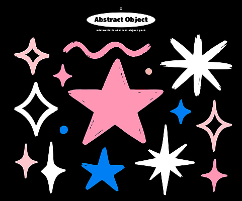 모양 도형 디자인 별 예술 분홍색 컬러 백그라운드 패턴 일러스트 추상 그래픽 장식 파란색 흰색 감각 창의성 벡터 국내일러스트 AI파일 자연요소 무늬 파일형식