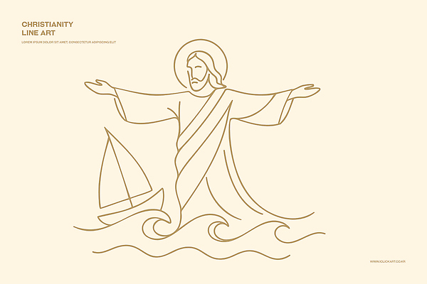 디자인 기독교 종교 물결 예술 바다 상징 일러스트 평화 믿음 표현 예수 조화 위로 뷰티풀 영감 선박 국내일러스트 AI파일 감정 컨셉 수상교통 신_종교 파일형식 벡터