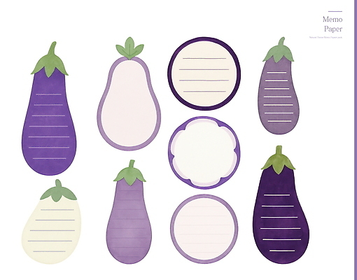 모양 PSD 디자인 컬러 일러스트 가지 문구용품 아이디어 관리 전시 다양 기록 메모지 문서 정리 부드러움 개발 국내일러스트 다수 컨셉 채소 사무용품 감각 오브젝트 파일형식
