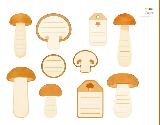 모양 PSD 템플릿 디자인 일러스트 교실 문구용품 아이디어 장식 사무실 필기구 사무용품 버섯 메모지 색감 핸드메이드 국내일러스트 교육 컨셉 비즈니스 학교 오브젝트 파일형식