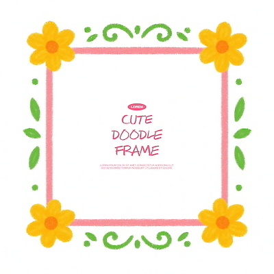 PSD 디자인 꽃 예술 컬러 백그라운드 잎 일러스트 도안 색연필 아이디어 프레임 그래픽 장식 귀여움 수공예 뷰티풀 창의성 국내일러스트 식물 컨셉 학용품 공예 파일형식