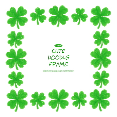 PSD 식물 디자인 컬러 백그라운드 일러스트 자연 프레임 그래픽 장식 클로버 그림 독창 예시 아기자기 국내일러스트 컨셉 생태계 파일형식