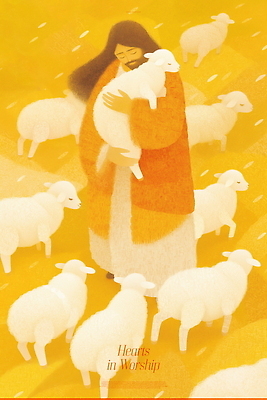 PSD 동물 종교 백그라운드 일러스트 안기 자연 사람 노란색 평화 주황색 흰색 양 하나님 성직자 예배 영상 순록 숭배 국내일러스트 컬러 컨셉 포유류 모션 신_종교 생태계 파일형식