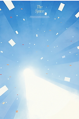 모양 PSD 디자인 예술 조각 백그라운드 일러스트 하늘 날리기 빛 공간 자유 표현 그림 색종이 창의력 청명 국내일러스트 종이 컨셉 모션 파일형식