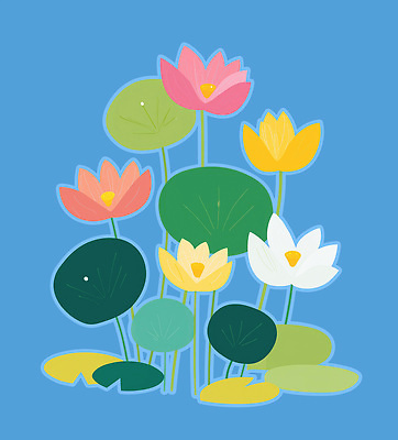 PSD 식물 꽃 화초 컬러 백그라운드 잎 일러스트 자연 초록색 여름 연못 시세 수중식물 연습 꽃봉오리 조화 뷰티풀 경관 국내일러스트 계절 풍경 금융 생태계 파일형식