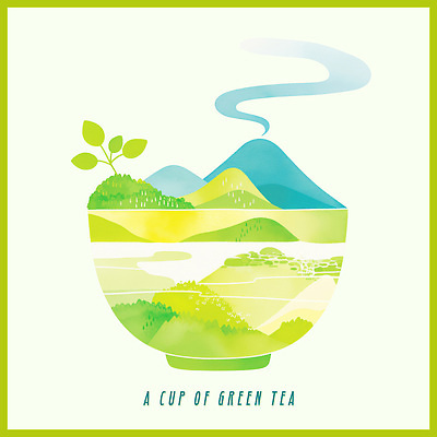 PSD 전통 여유 농업 일러스트 자연 잔 산 건강 풍경 초록색 차 맛 녹차 명상 조화 차밭 국내일러스트 식기 감정 산업 음료 컬러 컨셉 밭 차_음료 생태계 파일형식
