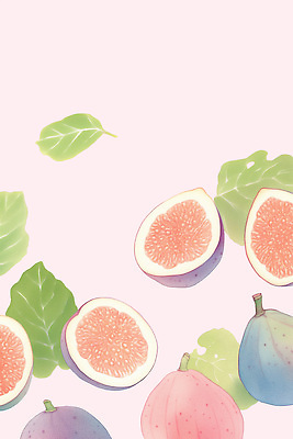 PSD 식물 디자인 여유 분홍색 컬러 백그라운드 잎 과일 일러스트 자연 신선 유기농 건강식 무화과 뷰티풀 생동감 디지털아트 국내일러스트 웰빙 감정 음식 생태계 파일형식