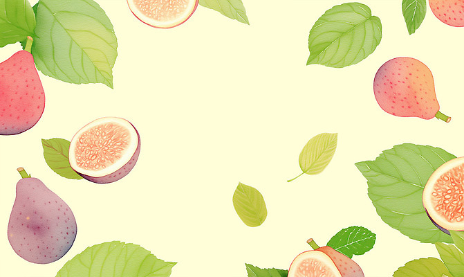 PSD 식물 전통 디자인 컬러 백그라운드 잎 과일 일러스트 자연 건강 디지털 신선 그림 조화 무화과 뷰티풀 국내일러스트 생태계 파일형식