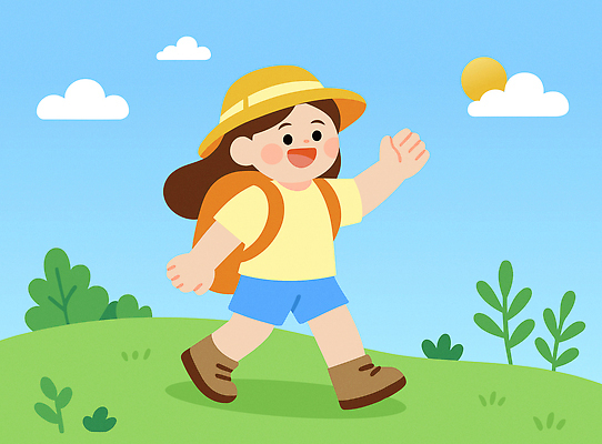 모자 감정 어린이 일러스트 배낭 모션 자연 놀이 하늘 건강 웃음 초원 여름 걷기 캠핑 하이킹 자유 탐험 즐거움 국내일러스트 AI파일 잡화 계절 컨셉 가방 레저 표정 사람 생태계 파일형식 벡터