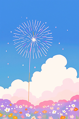 JPG 구름 꽃 행복 감정 컬러 꽃밭 일러스트 자연 하늘 폭죽 풍경 빛 봄 꿈 대기 화려 폭발 만개 뷰티풀 국내일러스트 AI일러스트 AI콘텐츠 자연요소 식물 계절 컨셉 생태계 파일형식