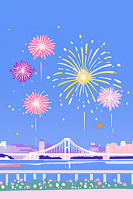 JPG 감정 예술 음악 컬러 일러스트 자연 하늘 조명 불꽃놀이 풍경 이벤트 여름 반짝임 축제 도시 저녁 물안경 뷰티풀 가교 국내일러스트 AI일러스트 AI콘텐츠 건축물 계절 모션 놀이 문화예술 야간 생태계 수영용품 파일형식