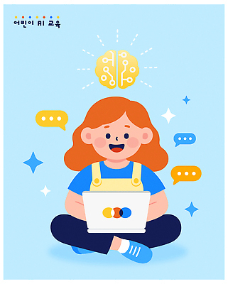 캐릭터 교육 어린이 생각 일러스트 청소년 미래 기술 대화 미소 그래픽 노트북 학습 컴퓨터 디지털 즐거움 소통 밝은색 창의성 AI_인공지능 국내일러스트 일러캐릭터 AI파일 감정 컨셉 표정 말하기 사람 전자제품 파일형식 벡터