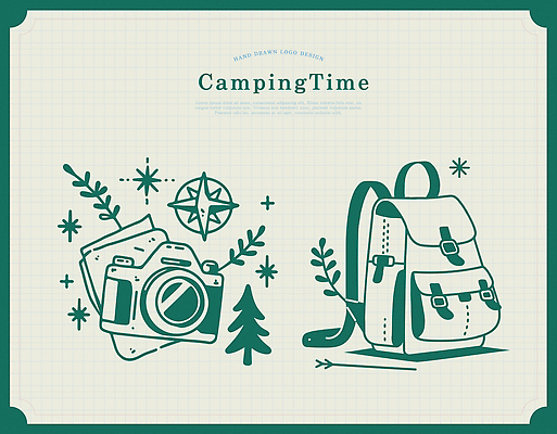 여행 일러스트 자연 아웃도어 풍경 취미 초록색 카메라 환경 여행가방 촬영 캠핑 탐험 도전 즐거움 준비 백팩 촬영장비 탐방 액티비티 국내일러스트 AI파일 감정 컬러 가방 레저 전자제품 도구 생태계 파일형식 벡터