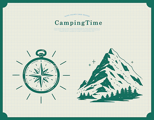 디자인 별 여행 일러스트 가족 자연 휴식 산 초원 친구 야외활동 일출 일몰 별자리 캠핑 탐험 도전 나침반 산맥 국내일러스트 AI파일 자연요소 컨셉 관계 레저 노을 생태계 파일형식 벡터