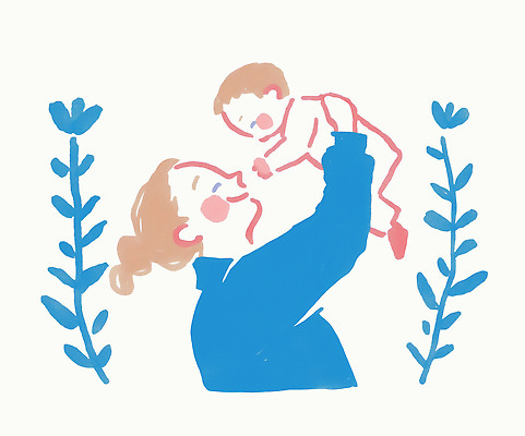 PSD 꽃 행복 어린이 일러스트 가족 관계 포옹 엄마 따뜻함 사랑 웃음 기쁨 육아 표현 아기 즐거움 그림 국내일러스트 식물 감정 안기 표정 사람 파일형식