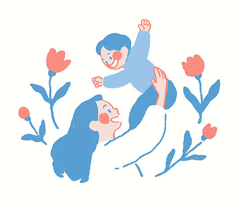 PSD 꽃 행복 어린이 예술 포즈 일러스트 가족 관계 자연 놀이 엄마 사랑 웃음 일상 기쁨 표현 즐거움 그림 뷰티풀 순간 동심 국내일러스트 식물 감정 표정 사람 라이프 생태계 파일형식