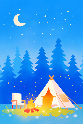 JPG 별 여행 일러스트 자연 밤하늘 휴식 조명 텐트 빛 야외활동 고요 캠핑 도전 분위기 숲 모닥불 성냥 친목 여름밤 치유 국내일러스트 AI일러스트 AI콘텐츠 자연요소 컨셉 하늘 불 레저 캠핑도구 여름 야간 생태계 파일형식