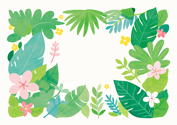 JPG 식물 디자인 꽃 예술 컬러 백그라운드 잎 일러스트 자연 프레임 장식 초록색 열대식물 생태계 원예 화사함 생동감 국내일러스트 AI일러스트 AI콘텐츠 컨셉 취미 파일형식