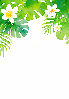 JPG 식물 디자인 꽃 화초 백그라운드 잎 일러스트 자연 수채화 장식 초록색 여름 신선 분위기 열대식물 오브젝트 화사함 조화 국내일러스트 AI일러스트 AI콘텐츠 계절 컬러 컨셉 생태계 파일형식