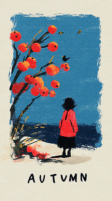 JPG 나무 동물 바다 일러스트 자연 풍경 소녀 일상 평화 고요 산책 가을 앨범 그림 감성 조화 빨간옷 색감 국내일러스트 AI일러스트 AI콘텐츠 식물 옷 계절 여자 어린이 컨셉 휴식 라이프 생태계 파일형식