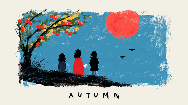 JPG 나무 열매 감정 컬러 일러스트 자연 하늘 미소 풍경 태양 고요 일몰 우정 감상 자유 가을 그룹 저녁 풍경화 국내일러스트 AI일러스트 AI콘텐츠 자연요소 식물 계절 컨셉 표정 친구 노을 야간 그림 생태계 파일형식