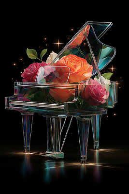 JPG 편집이미지 디자인 꽃 예술 음악 컬러 백그라운드 조명 장식 장미 정원 화려 조화 뷰티풀 창의성 편집3D AI컴퓨터그래픽 AI콘텐츠 식물 컨셉 문화예술 3D 파일형식