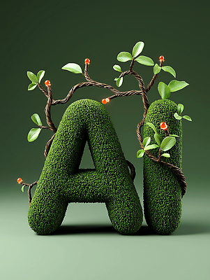 JPG 식물 편집이미지 문자 디자인 자연 그래픽 장식 초록색 3D 환경 표현 그림 조화 창의성 AI_인공지능 편집3D AI컴퓨터그래픽 AI콘텐츠 컬러 디지털합성 생태계 파일형식